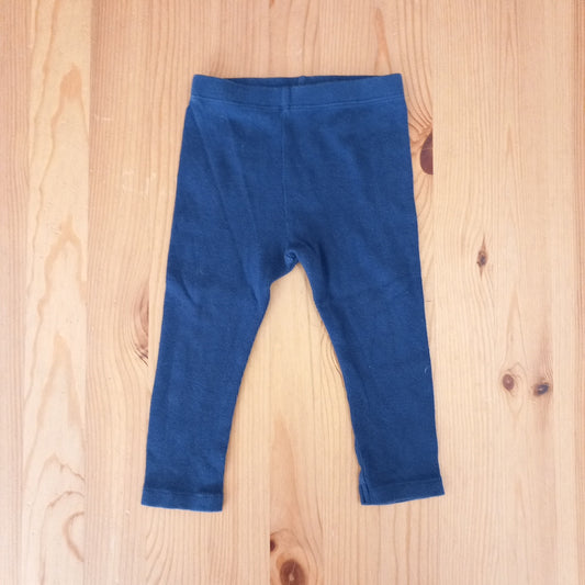 Navy Ribbed Leggings - Unisex 9-12 months - M&S
