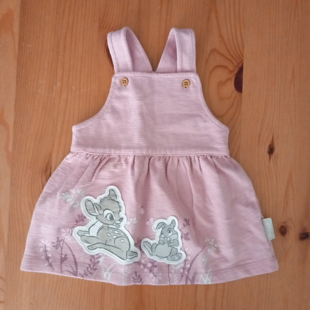 Pink Bambi Pinafore & Long Sleeve Top - Girls 0-3 months - Nutmeg