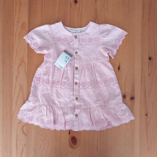 Pink Lined Dress (BNWT) - Girls 6-9 months - Primark