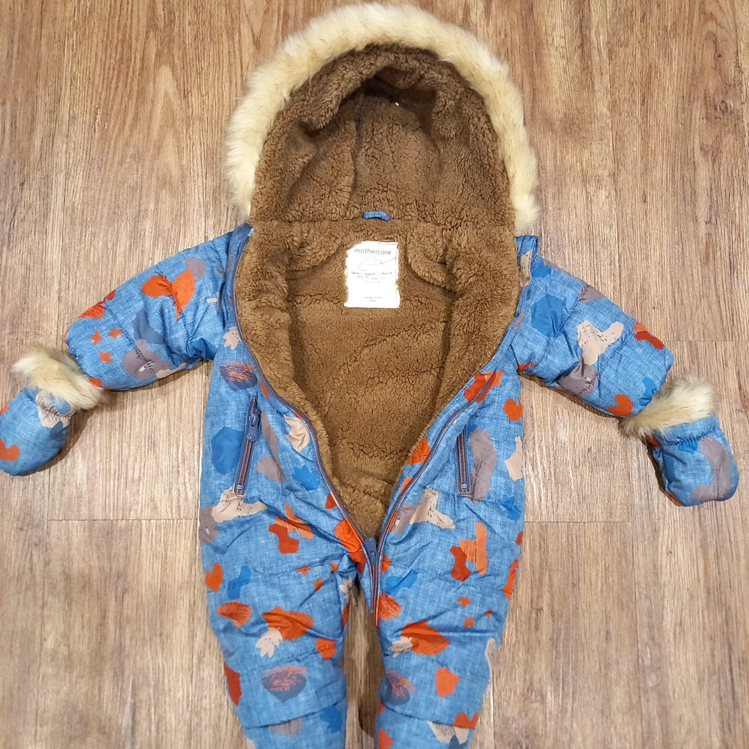 Pramsuit With Detachable Mittens - Unisex 3-6 months - Mothercare