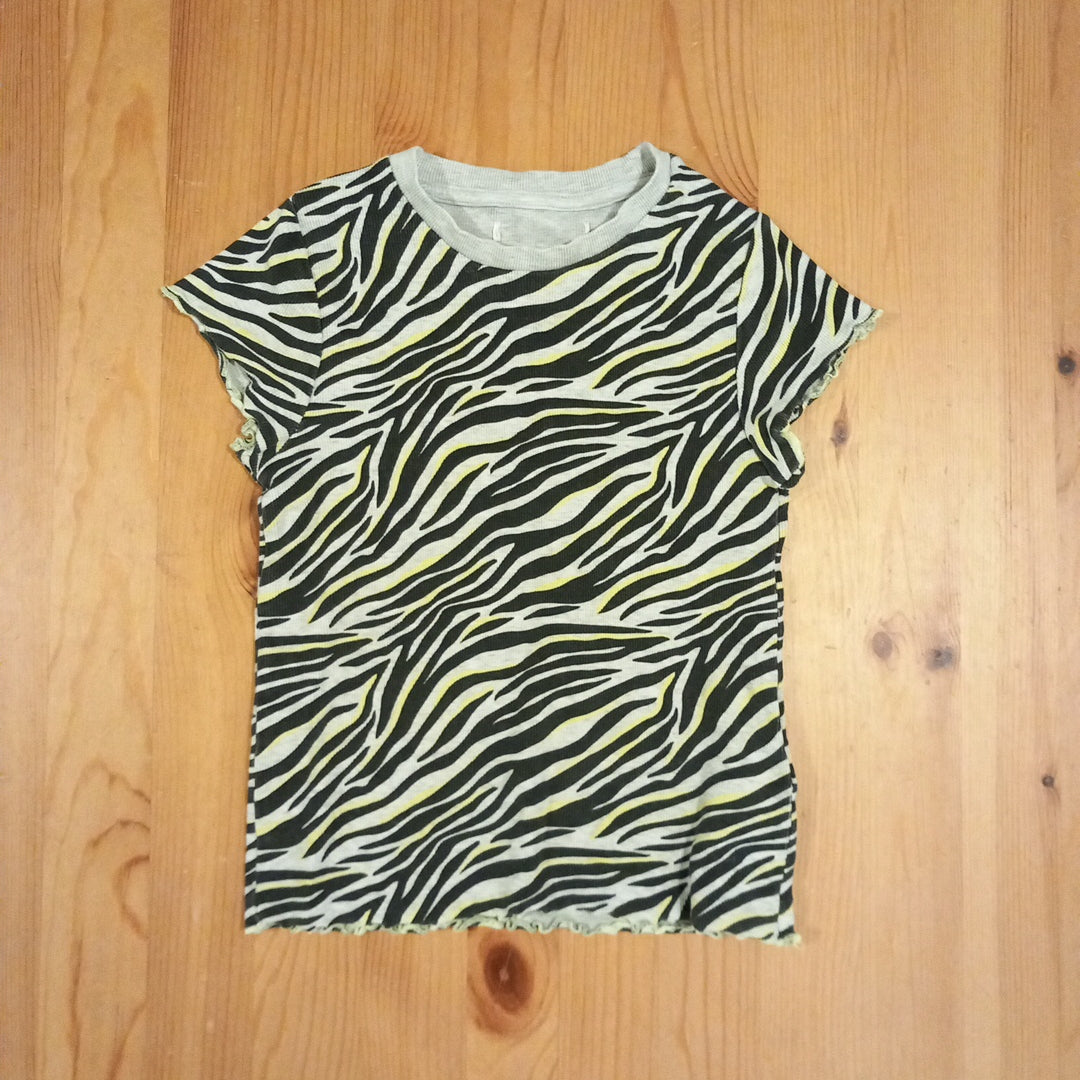 Animal Print Ribbed T-Shirt - Girls 6-7 years - M&S