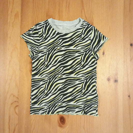 Animal Print Ribbed T-Shirt - Girls 6-7 years - M&S