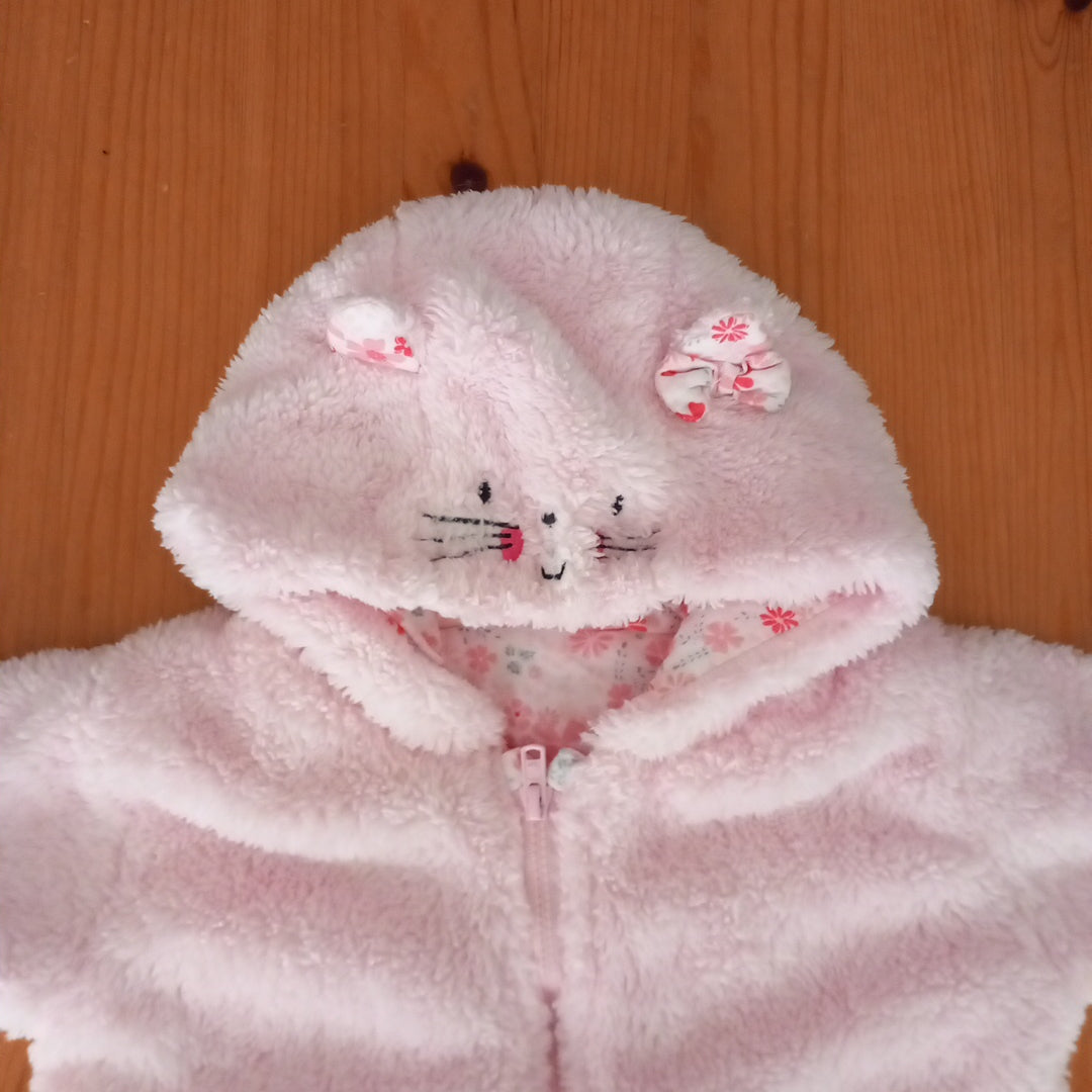 Pink Furry Pramsuit - Girls 3-6 months - F&F