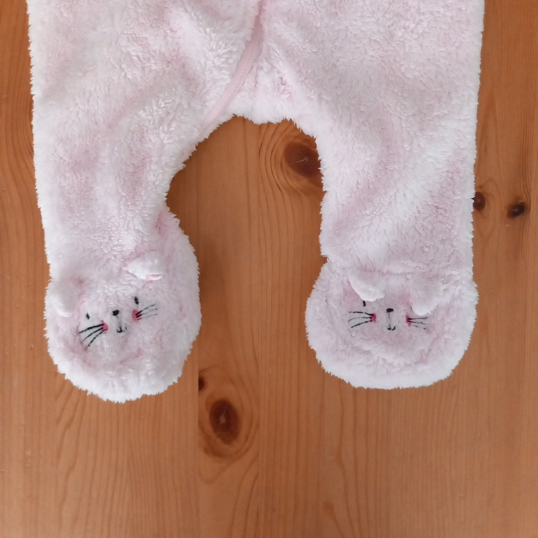 Pink Furry Pramsuit - Girls 3-6 months - F&F