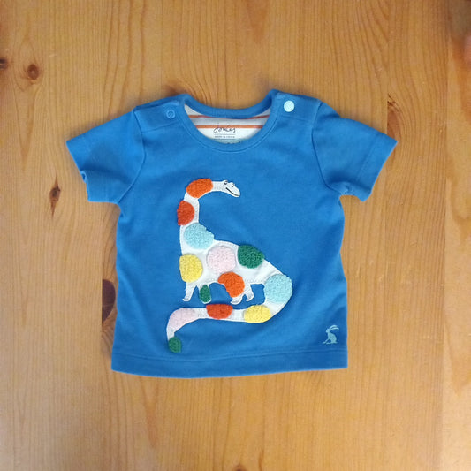 Blue Spotty Dinosaur T-Shirt - Boys 0-3 months - Joules