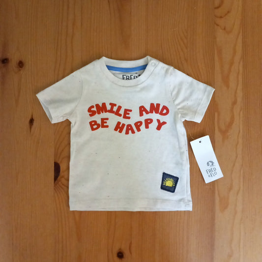 'Smile And Be Happy' T-Shirt (BNWT) - Boys 0-3 months - F&F