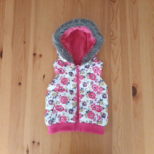 Floral Hooded Gilet - Girls 4-5 years - F&F