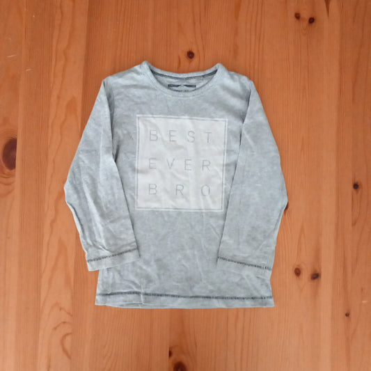 Grey 'Best Ever Bro' Long Sleeve Top - Boys 2-3 years - Next