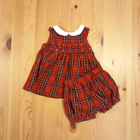 Tartan Top & Shorts Set - Girls 6-9 months - TU