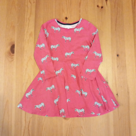 Pink Zebras Long Sleeve Dress - Girls 5-6 years - Bluezoo