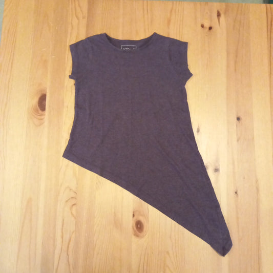 Purple Short Sleeve Top With Feature Hem - Girls 7-8 years - Miss E-vie