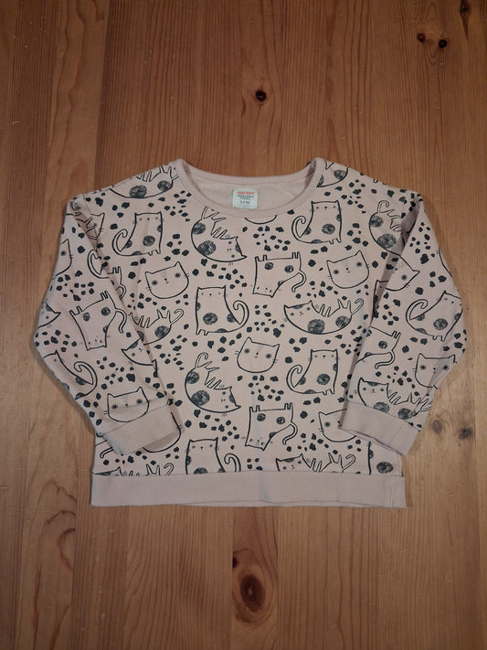 Light Pink Cats Lightweight Sweatshirt - Girls 3-4 years - John Lewis