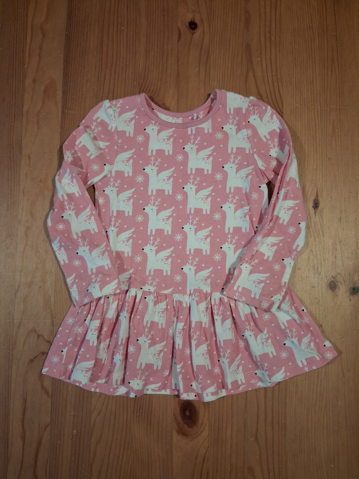 Light Pink Reindeer Christmas Dress - Girls 12-18 months - Mini Club
