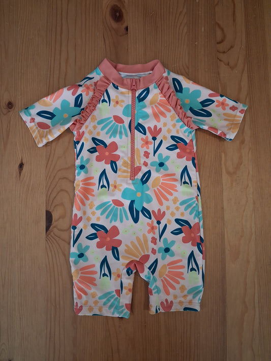 Floral Sun/Swim/Beachsuit - Girls 6-9 months - Matalan