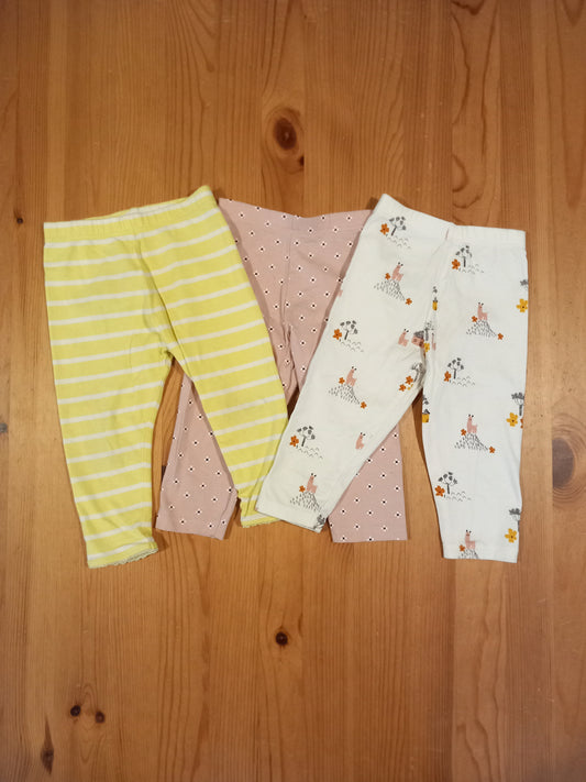 3 x Pairs Of Leggings - Girls 9-12 months - M&S