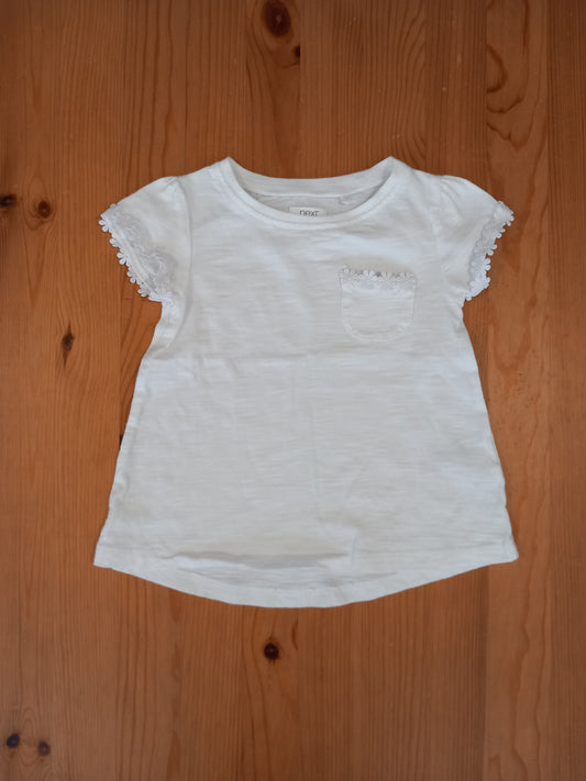 White T-Shirt With Feature Pocket & Sleeves - Girls 3 years - Next