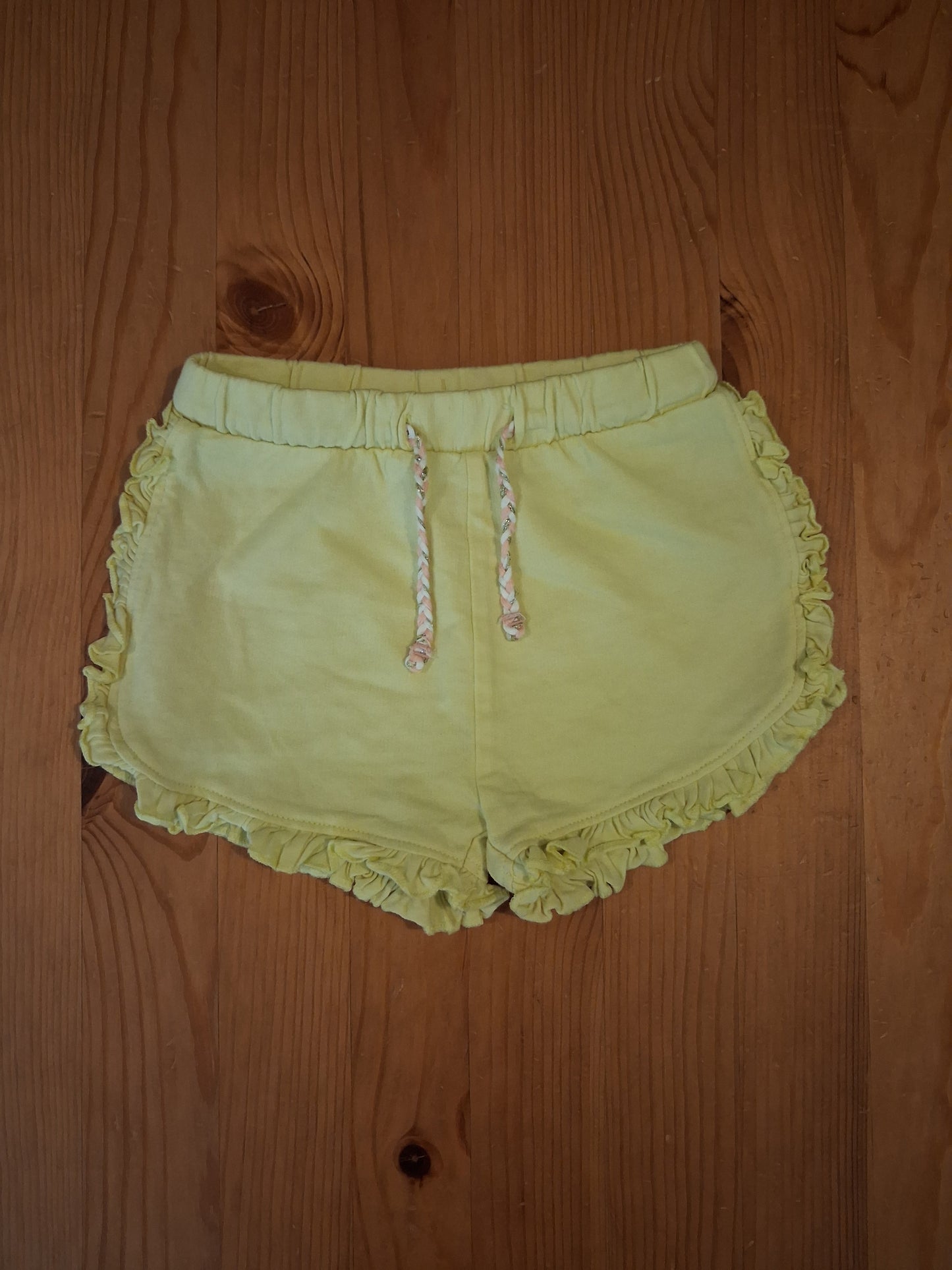 Light Yellow Ruffle Edged Shorts With Adjustable Drawstring Elasticated Waistband - Girls 12-18 months - Matalan