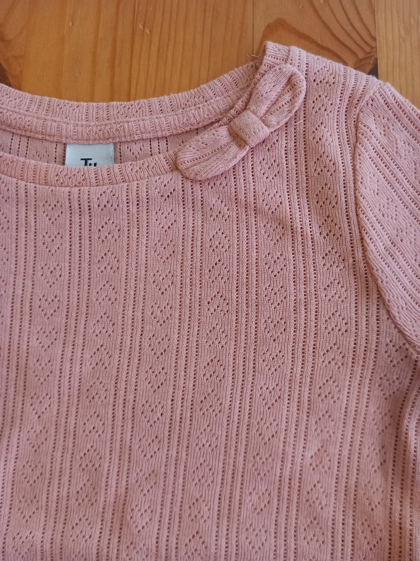 Pink Patterned Bow T-Shirt - Girls 4-5 years - TU
