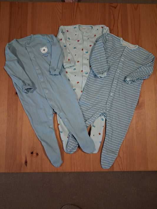 3 x Sleepsuits - Boys 6-12 months - M&S
