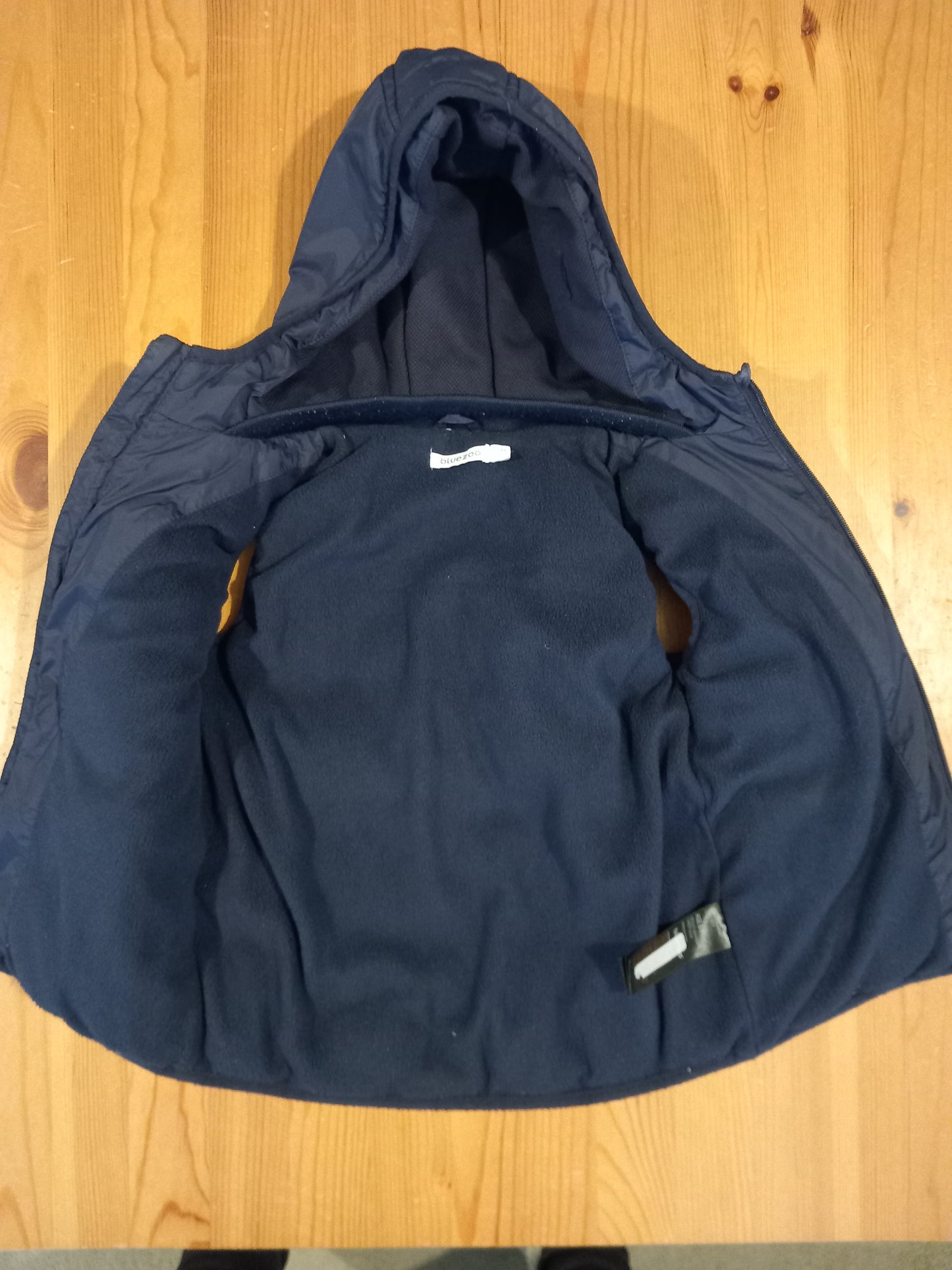 Navy Padded Hooded Gilet With Fleecy Lining - Boys 6-7 years - Bluezoo