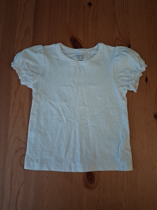 White T-Shirt with Feature Sleeves - Girls 3-4 years - Next