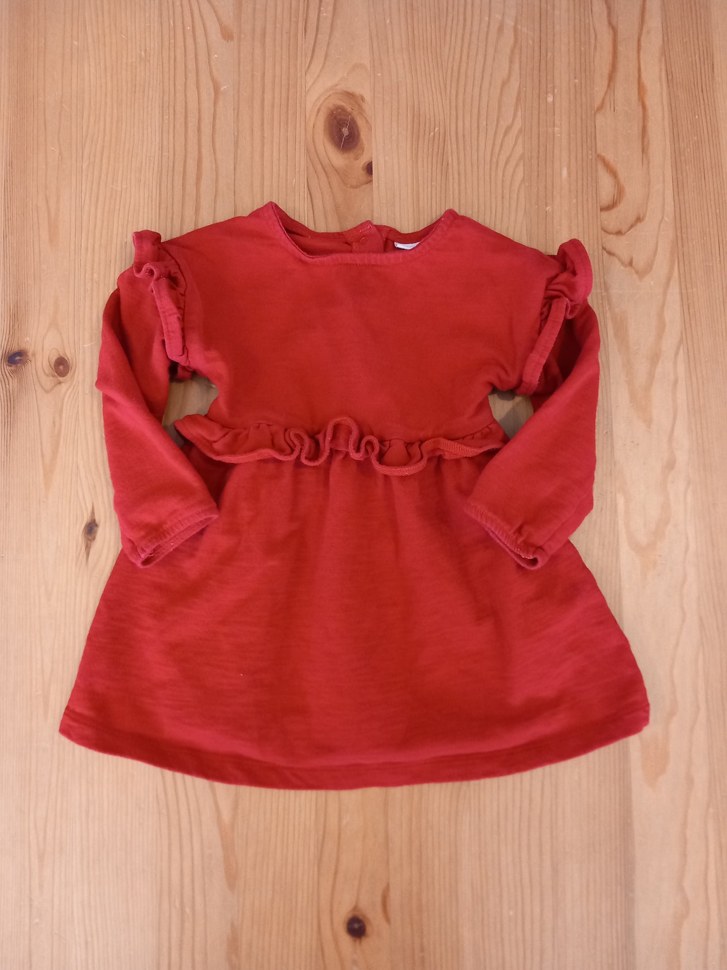 Red Long Sleeve Ruffles Dress - Girls 9-12 months - Next