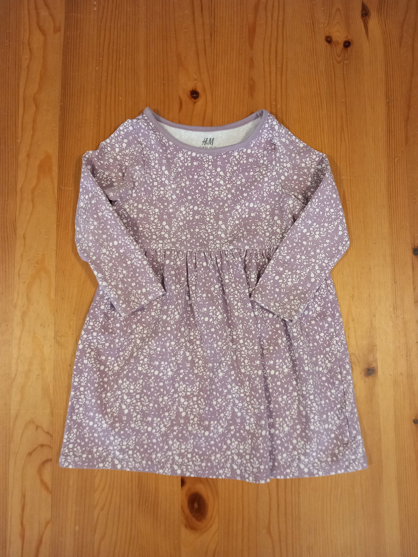 Lilac Floral Long Sleeve Dress - Girls 18-24 months - H&M