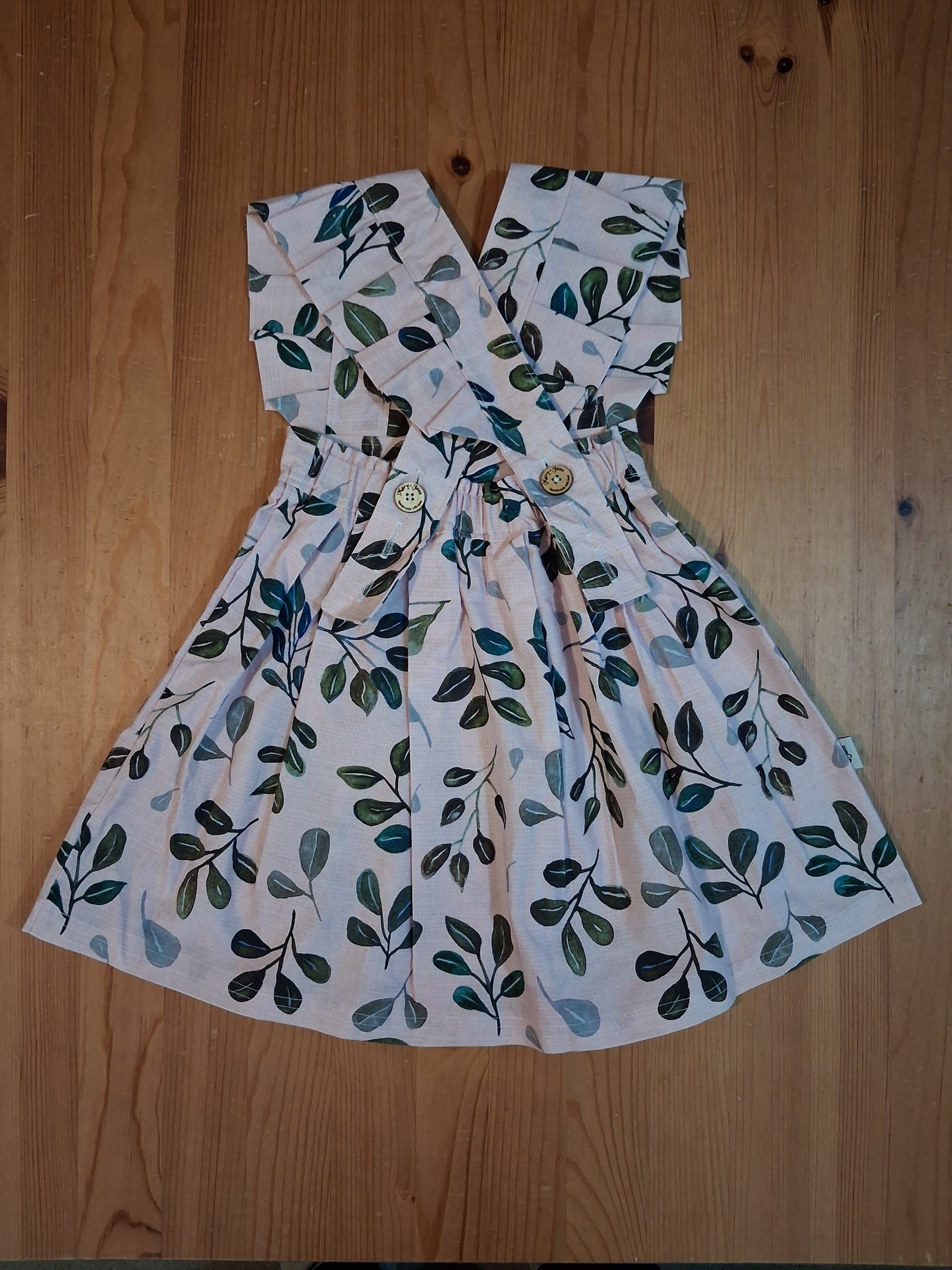 Handmade Leaves Dress - Girls 3-4 years - Mary-Jane Handmade Children's Clothes