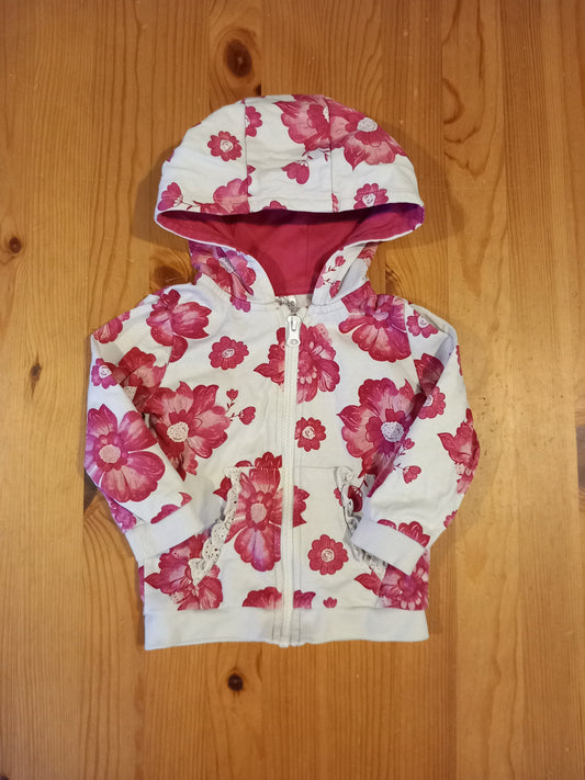 Zip Up Floral Hoodie - Girls 9-12 months - So Cute