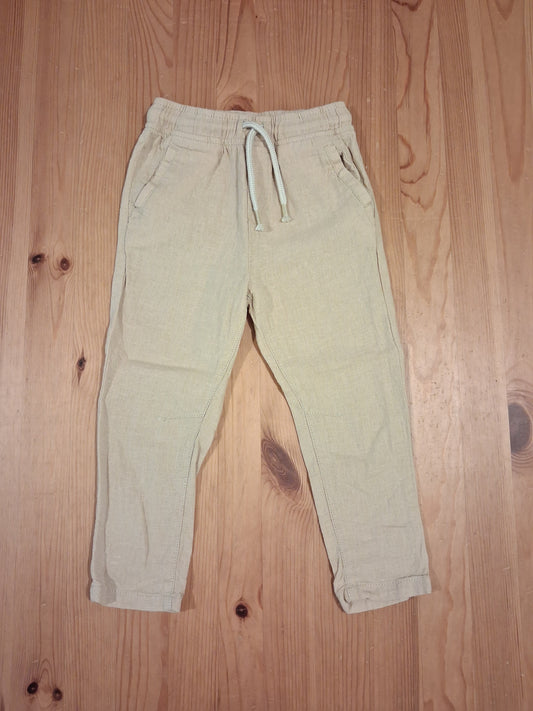 Cream Lightweight Trousers With Drawstring Elasticated Waistband - Girls 2-3 years - TU