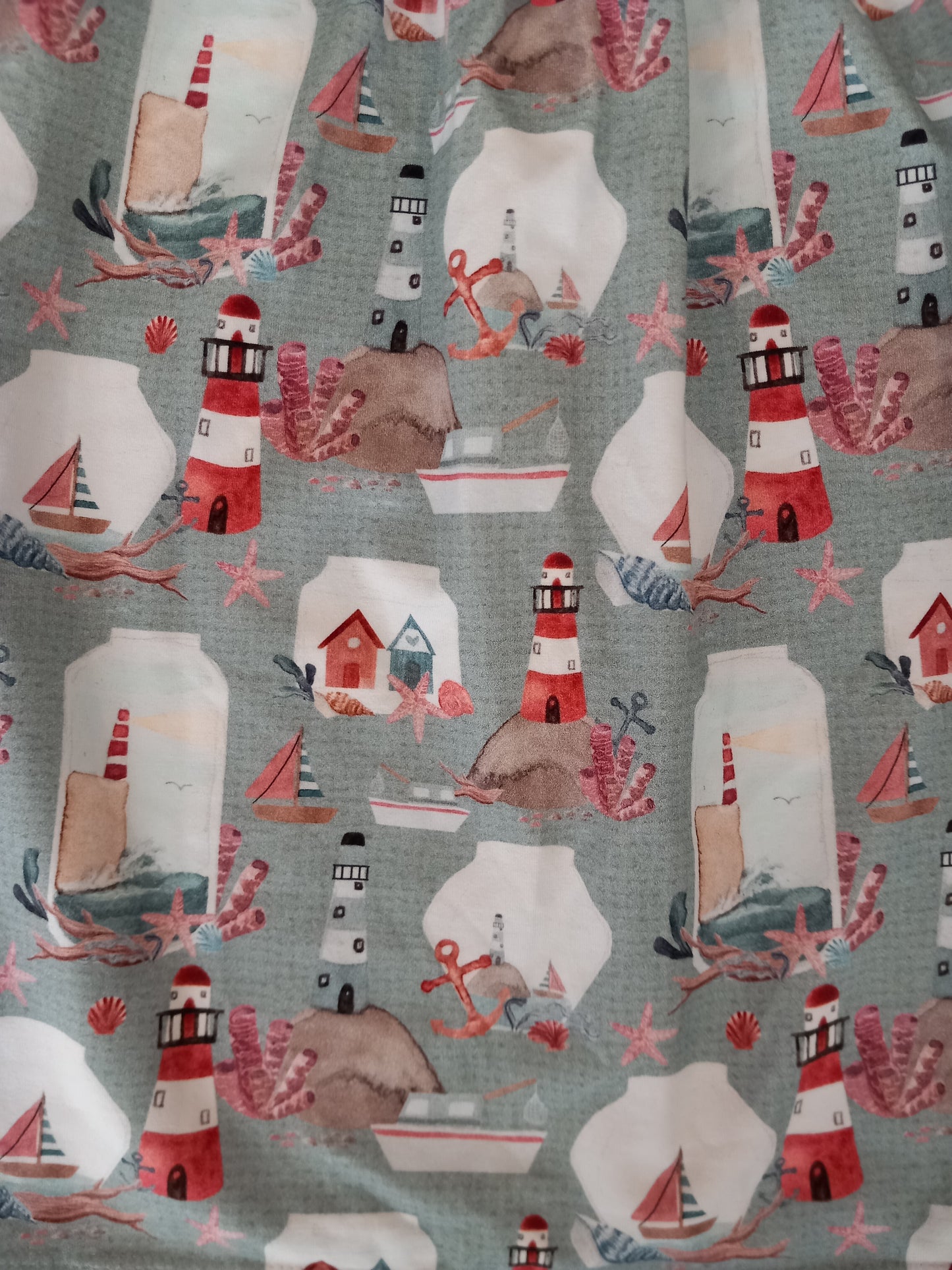 Handmade Sea/Lighthouses Print Dress - Girls 6-7 years - Little Gingers Clothing