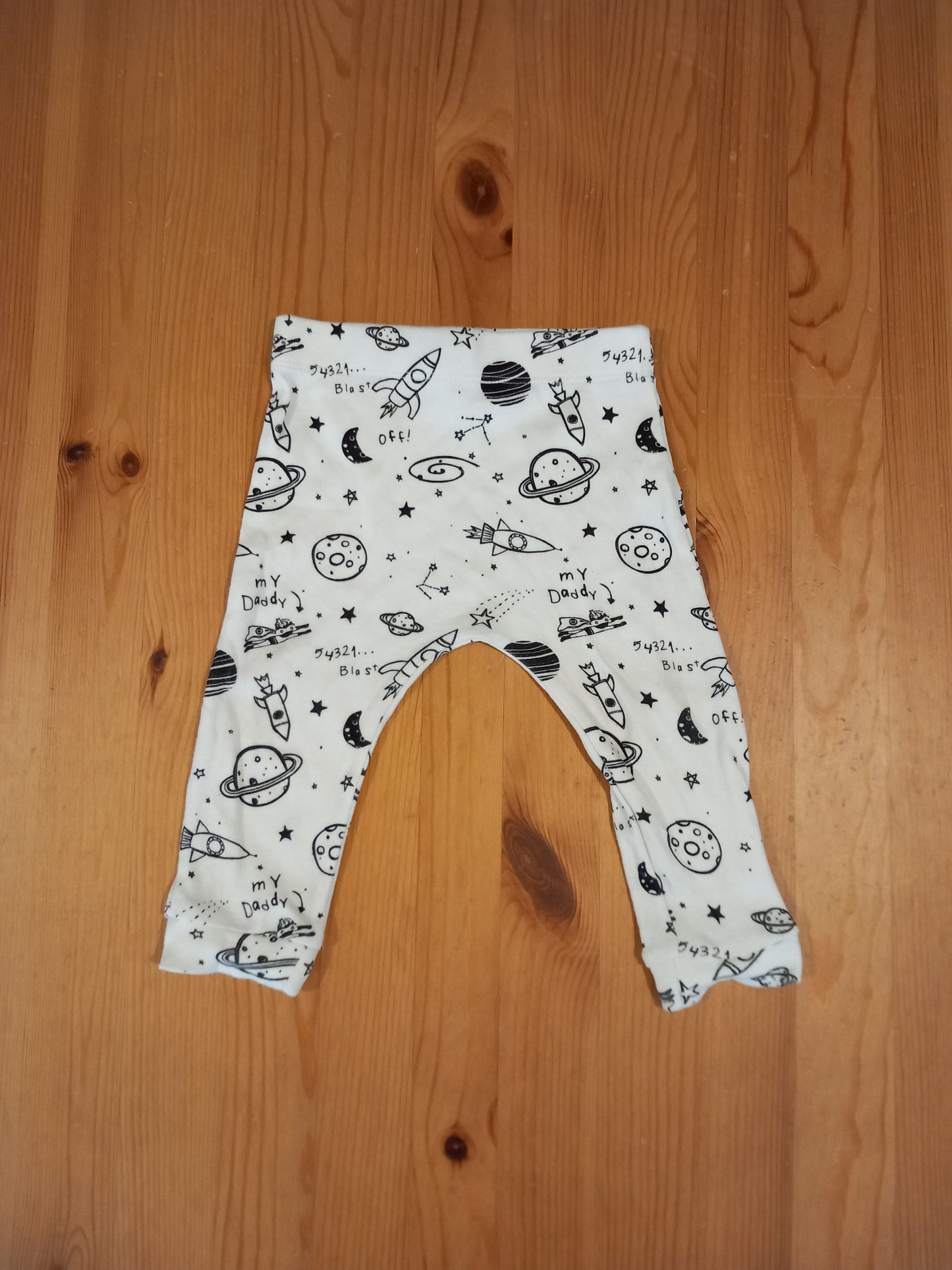 Black & White Space Trousers - Boys 9-12 months - F&F