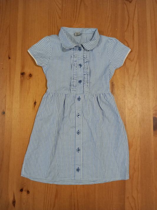 Blue Gingham School Summer Dress - Girls 4 years - TU