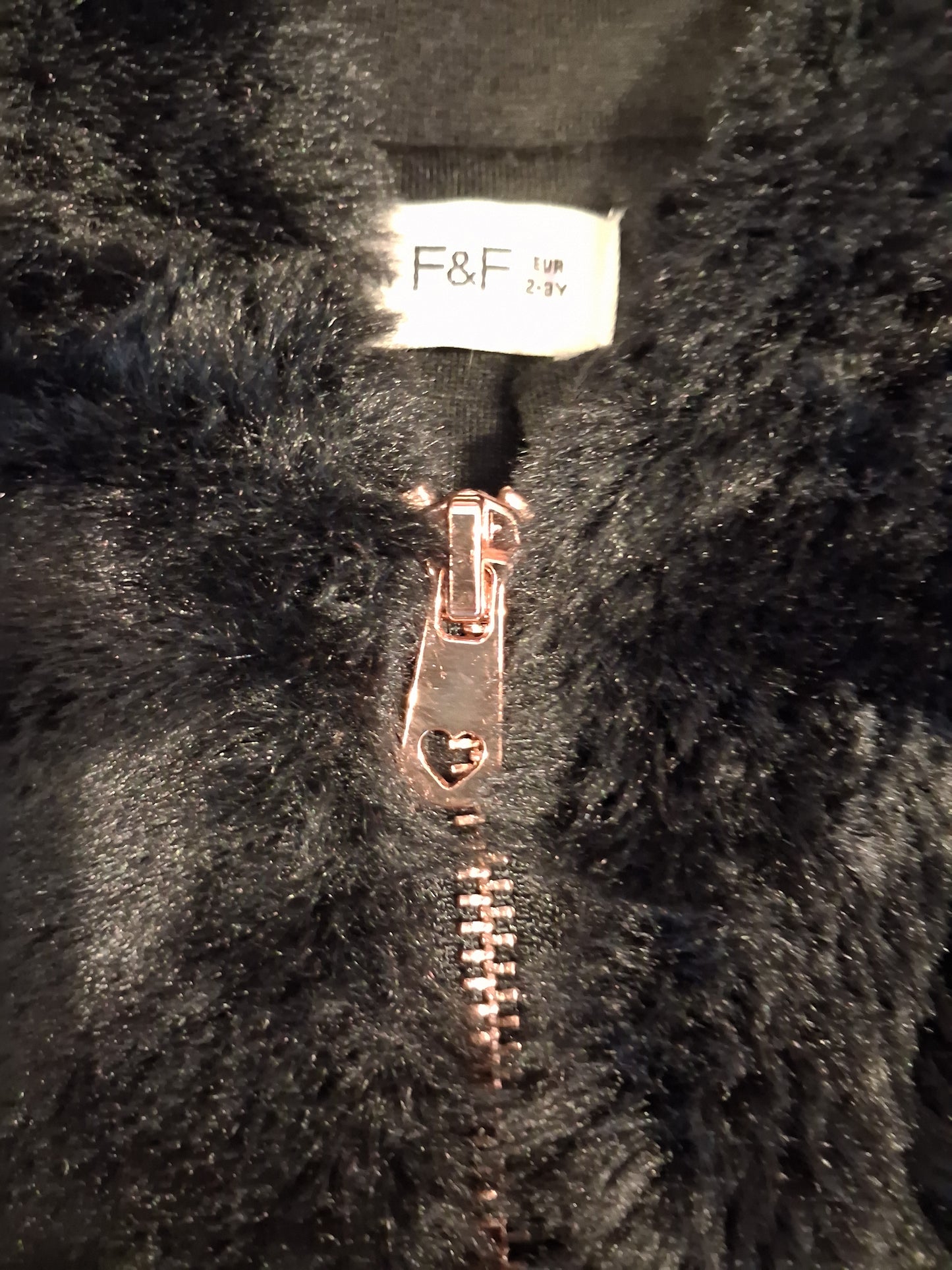 Black Furry Jacket - Girls 2-3 years - F&F