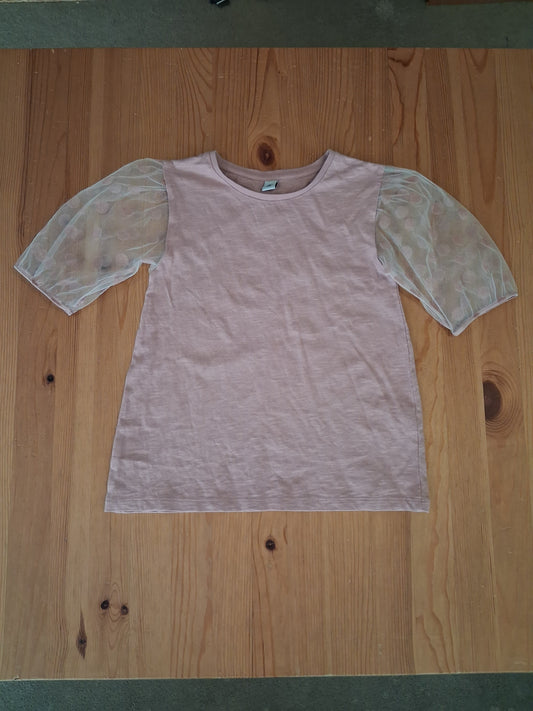 Light Pink Top With Feature Sleeves - Girls 12 years - TU