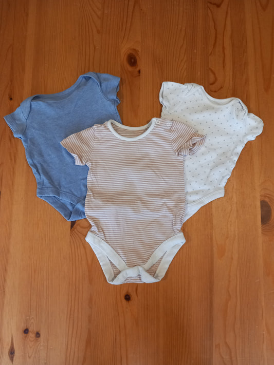 3 x Short Sleeve Bodysuits - Boys 3-6 months - Mixed Brands