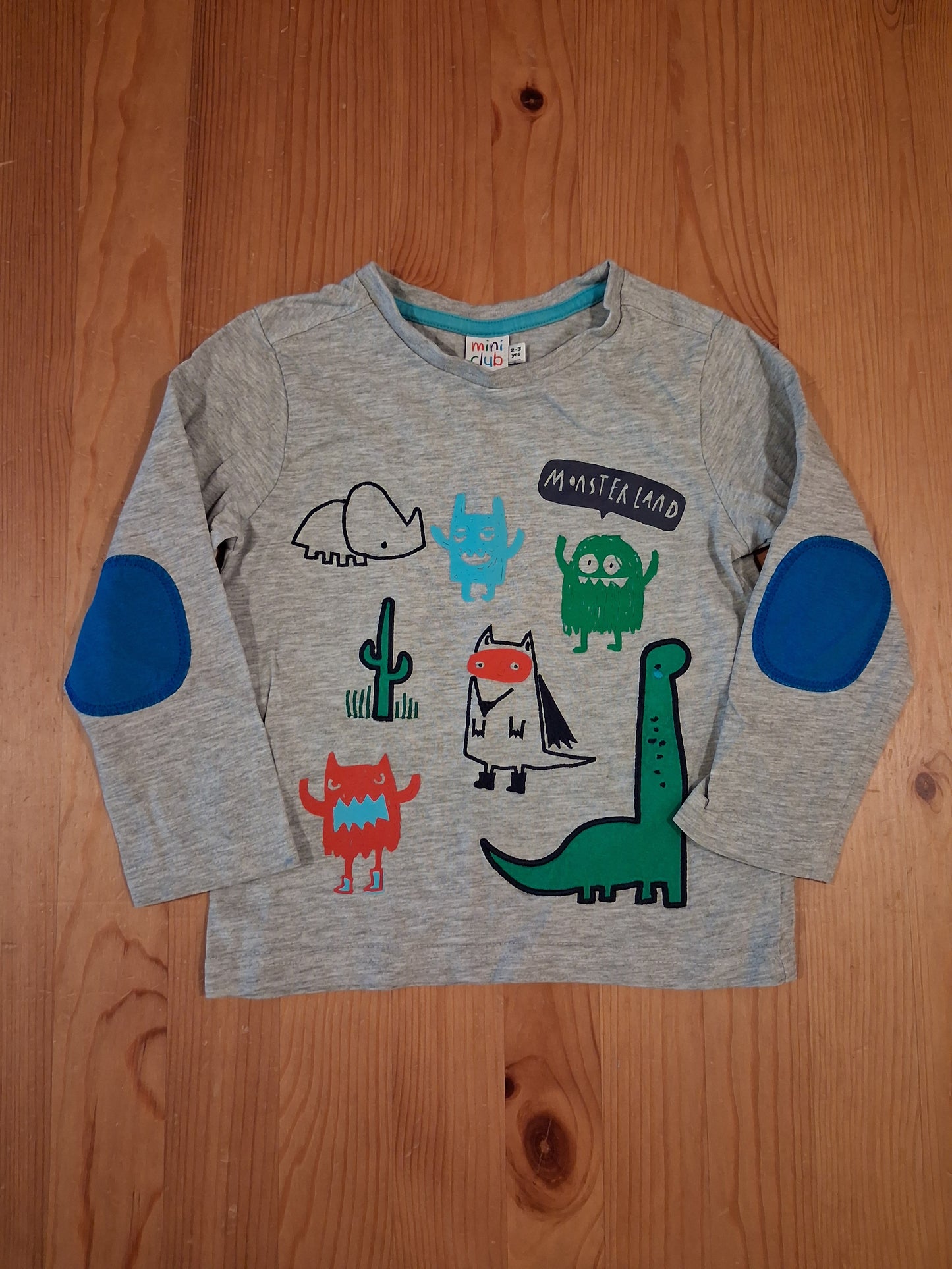 Grey 'Monster Land' Long Sleeve Top - Boys 2-3 years - Mini Club