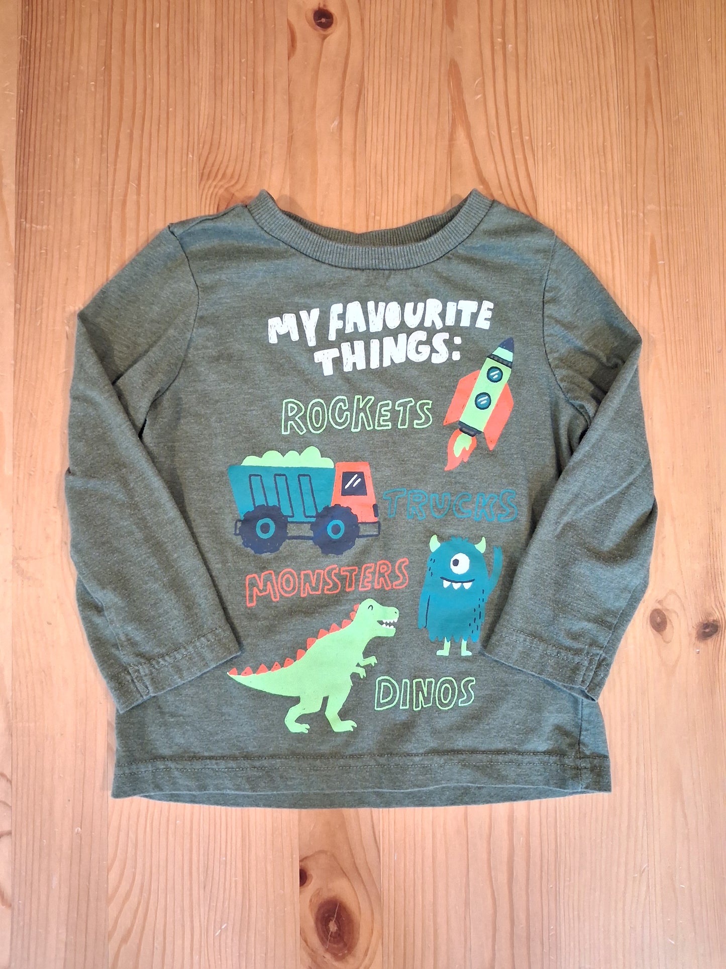 Dark Green 'My Favourite Things' Long Sleeve Top - Boys 18-24 months - F&F