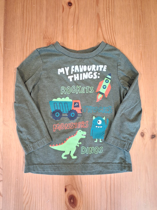 Dark Green 'My Favourite Things' Long Sleeve Top - Boys 18-24 months - F&F