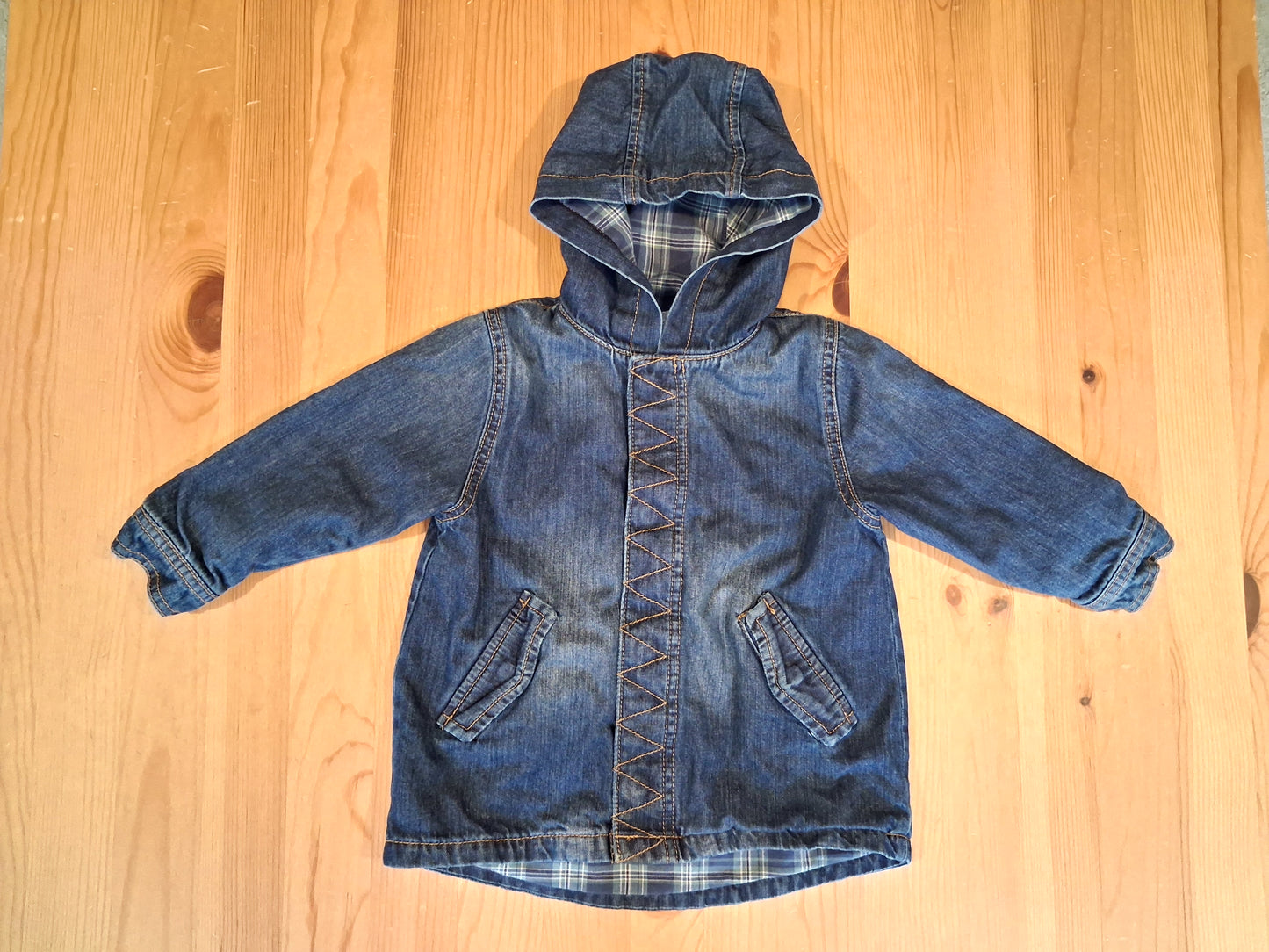 Lined Hooded Denim Jacket - Boys 12-18 months - Mamas & Papas
