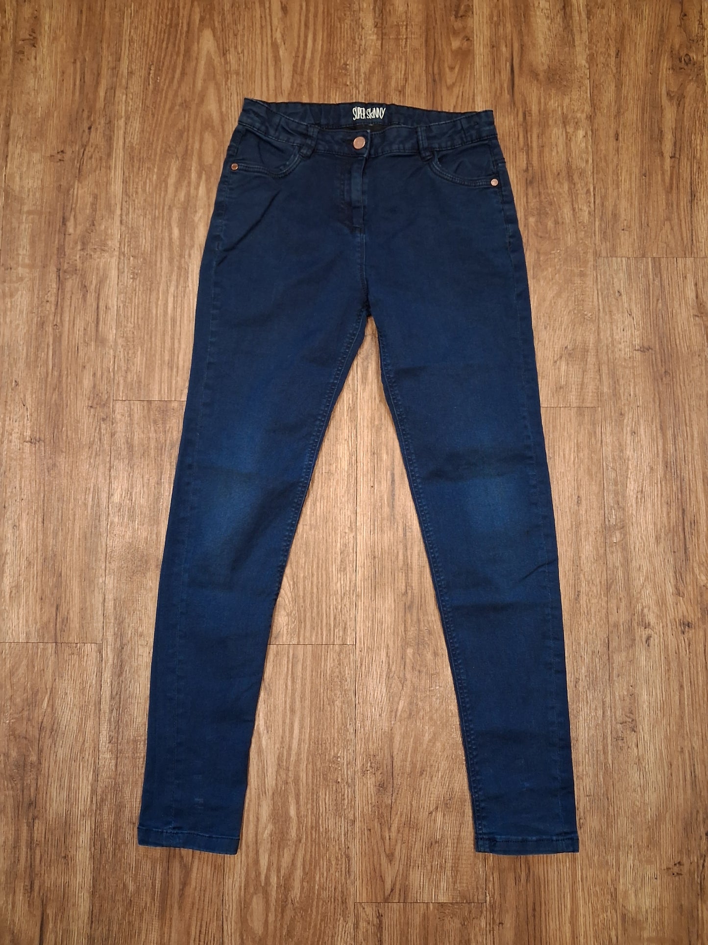 Navy Super Skinny Jeans With Adjustable Waistband - Girls 13-14 years - M&S