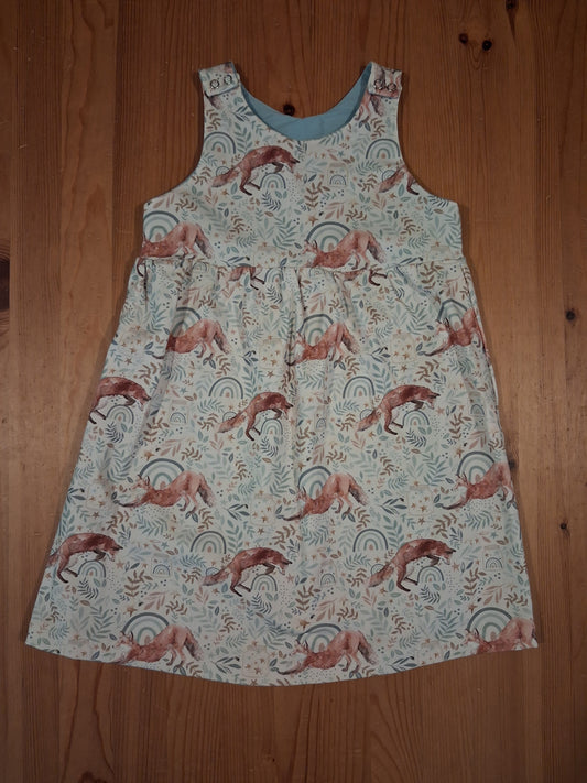 Foxes & Nature Handmade Pinafore Dress - Girls 5-6 years - Little J Clothing