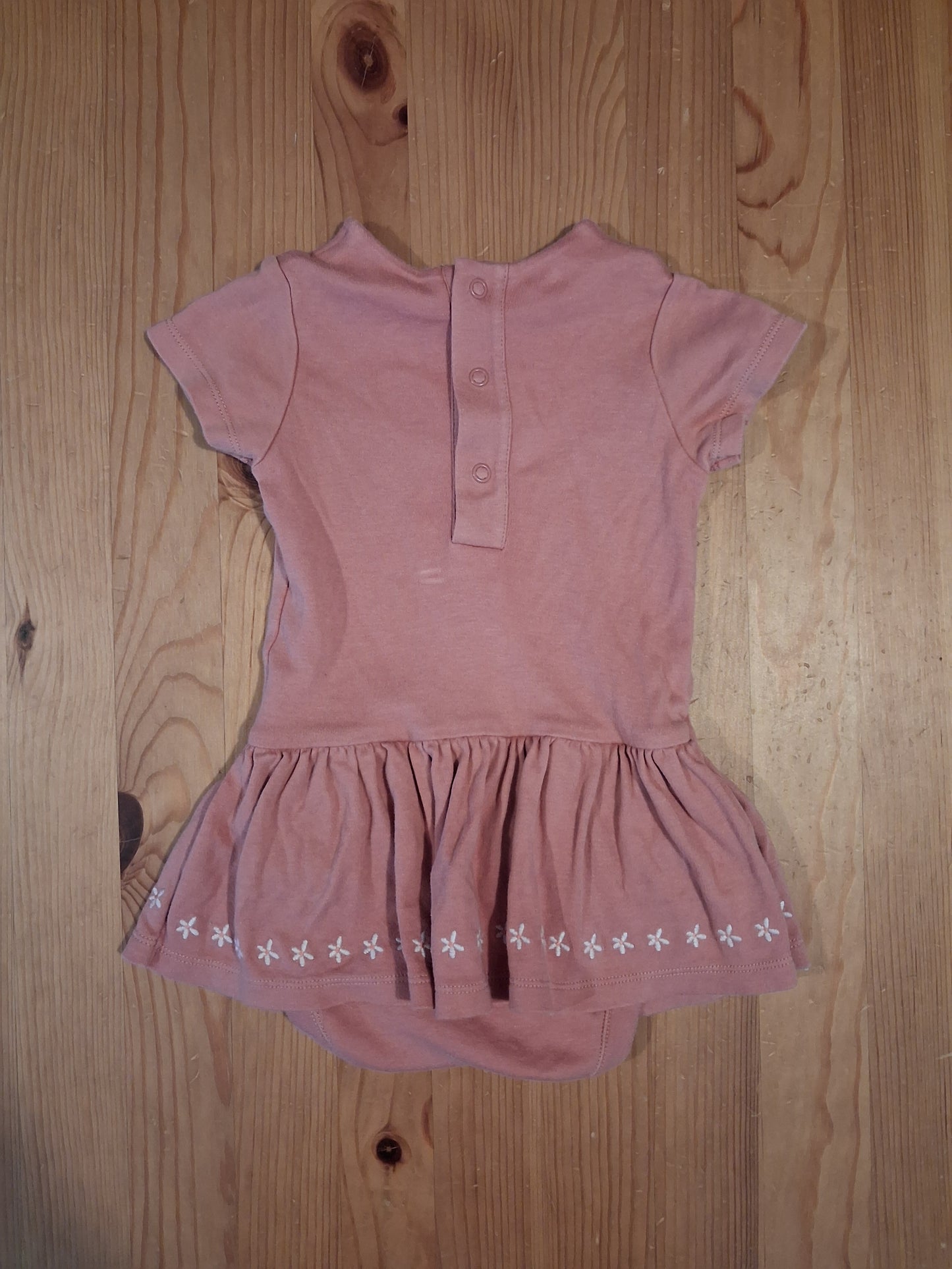 Pink Floral Tunic Style Short Sleeve Top With Bodysuit Fastening - Girls 12-18 months - M&S