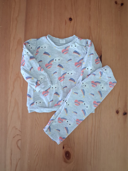 Rainbows & Hearts Lightweight Sweatshirt & Leggings Set - Girls 6-9 months - H&M