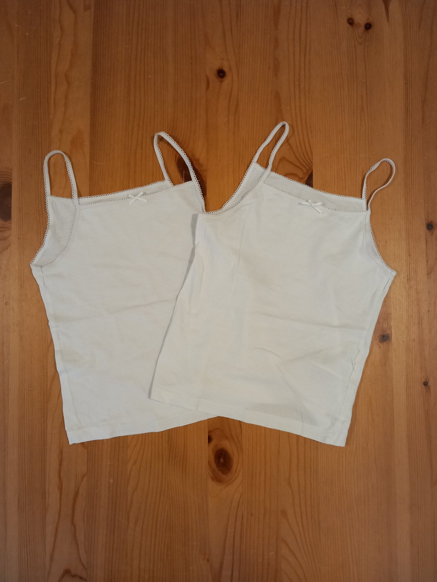 2 x White Vests - Girls 7-8 years - Primark