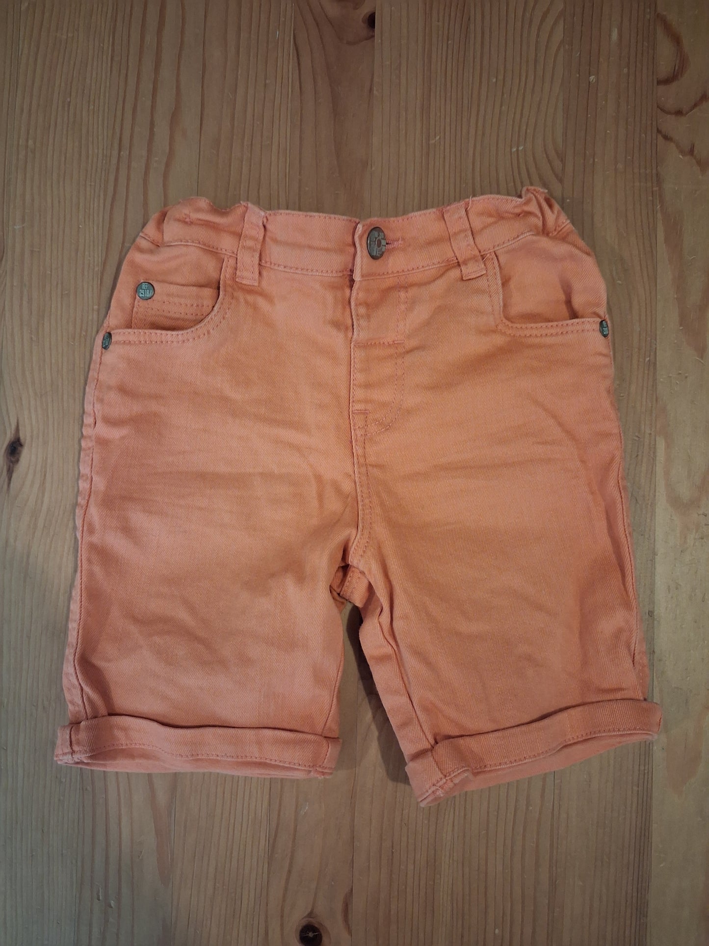 Orange Denim Shorts With Adjustable Waistband - Boys 3-4 years - TU