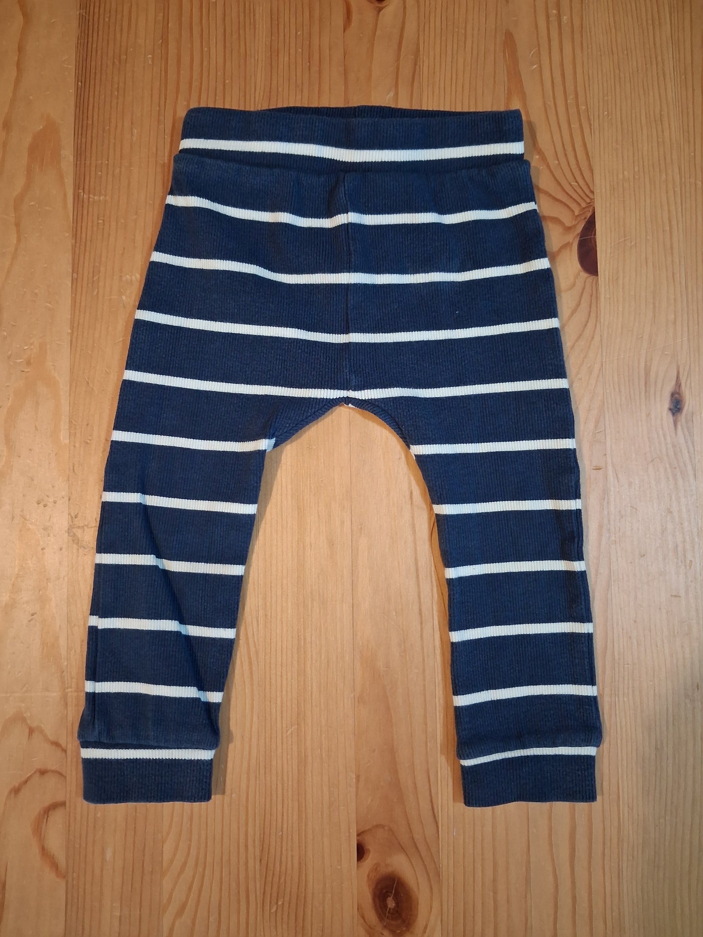 2 x Ribbed Leggings (Striped & Blue) - Boys 18-24 months - TU