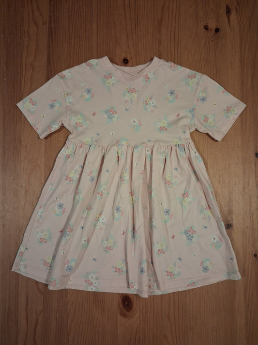 Light Pink Short Sleeve Flowers & Butterflies Dress - Girls 3-4 years - F&F