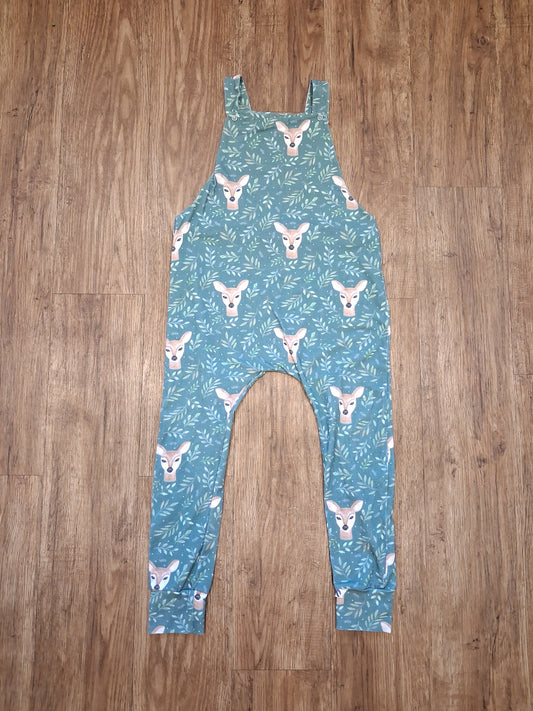 Handmade Deer & Nature Dungarees - Girls 4-5 years - Little J Clothing