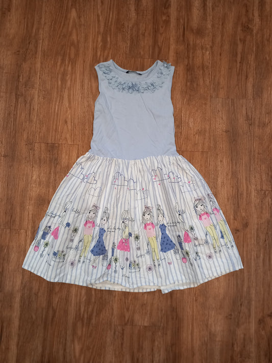 Dress With Lined Striped Skirt - Girls 10-11 years - George